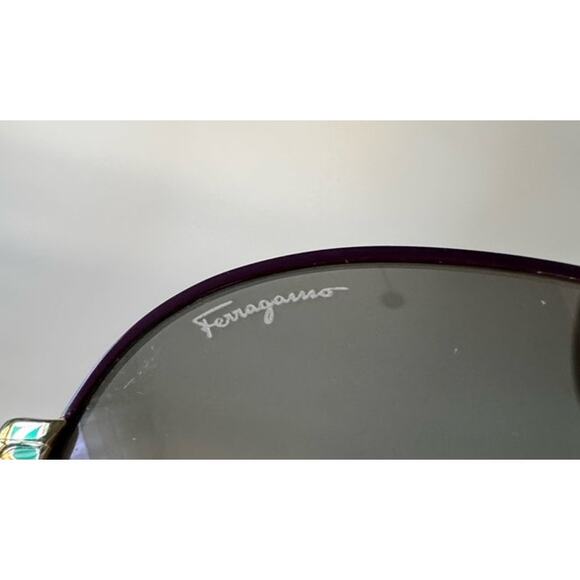 Salvatore Ferragamo SF131S 736 Shiny Light Gold, Purple/Grey Sunglasses - Picture 7 of 7